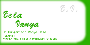 bela vanya business card