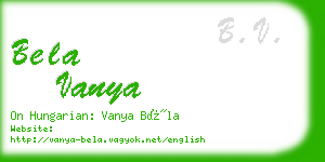 bela vanya business card